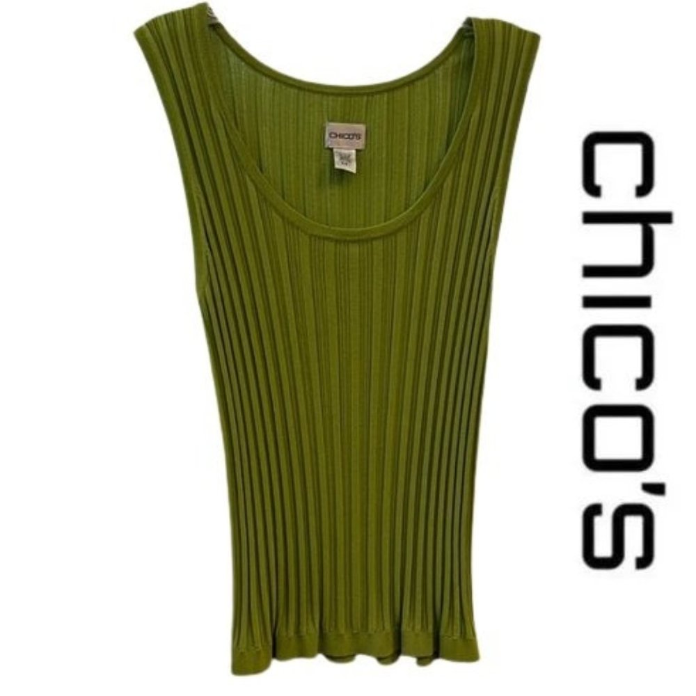 Chico's Green Stretchy Tank (Chico's Size 1 = Medium or Size 8)